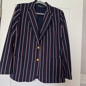 Lauren Ralph Lauren Navy Striped Blazer